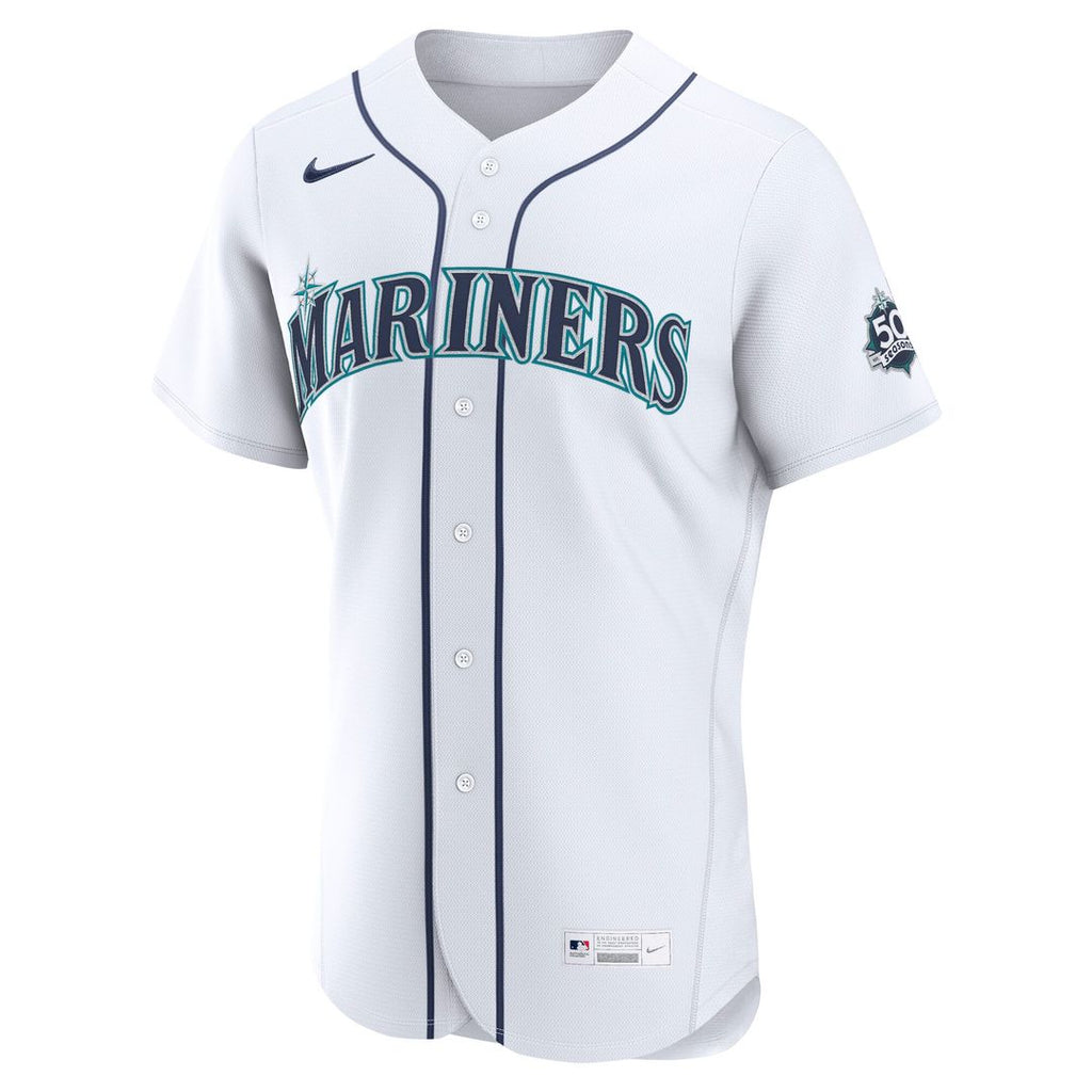 Seattle Mariners George Kirby Nike White Home 50th Season Authentic Jersey