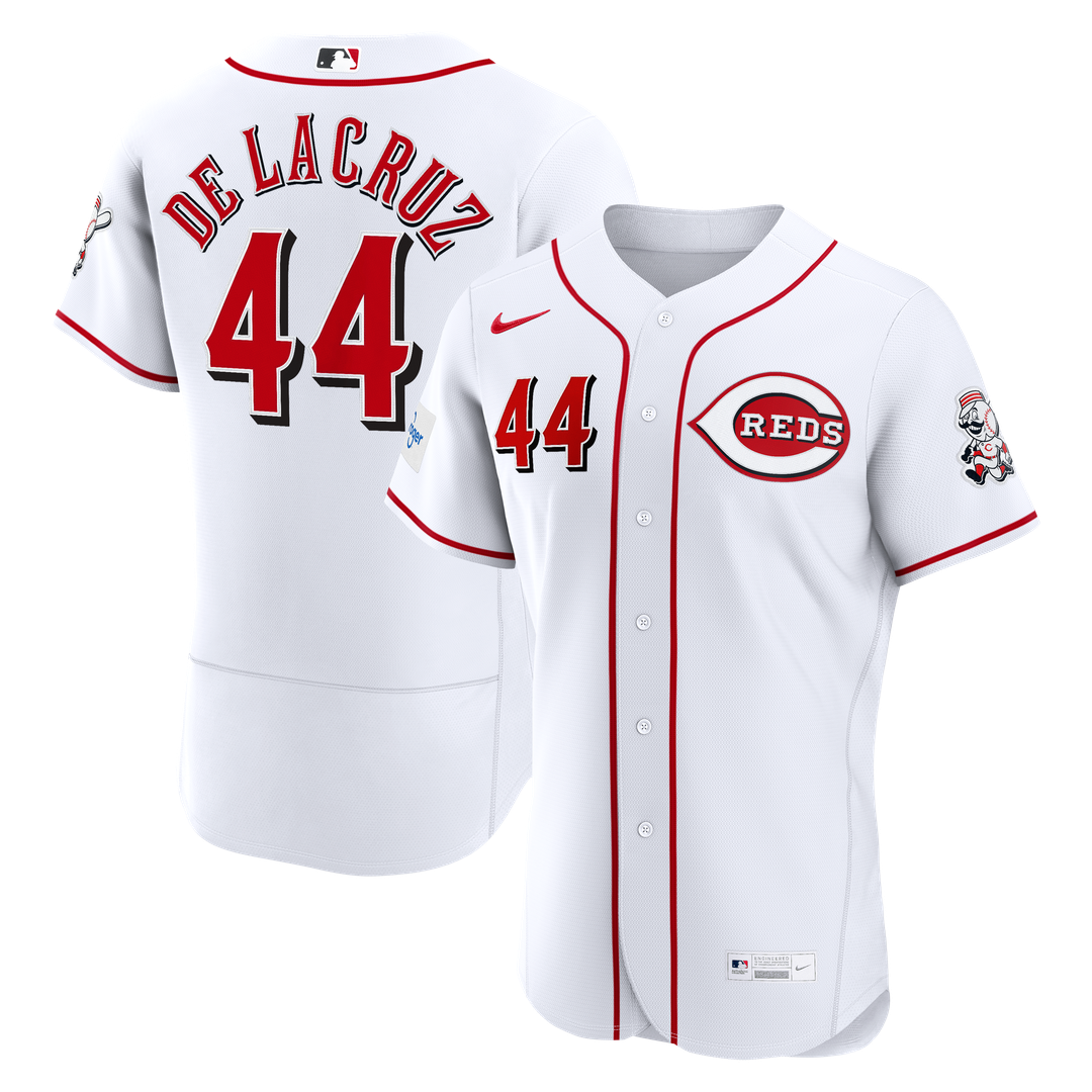 Cincinnati Reds Elly De La Cruz Nike White Home Authentic Sponsor Patch Jersey